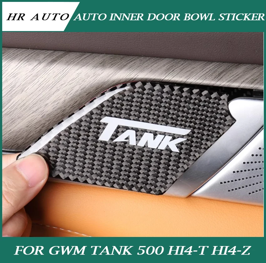 

Auto Inner Door Bowl Sticker Fit for GWM Tank 500 Hi4-T Hi4-Z Auto Carbon Fiber Inner Door Bowl Sticker Car Interior Accessories