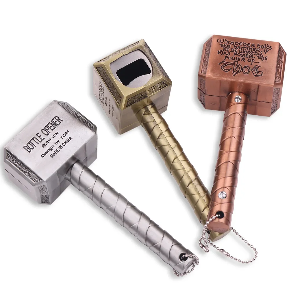 Dobeli large Size Beer Bottle Opener Multifunction Hammer Thor Shaped Beer Bottle Opener With Long Handle Kitchen Bar tool