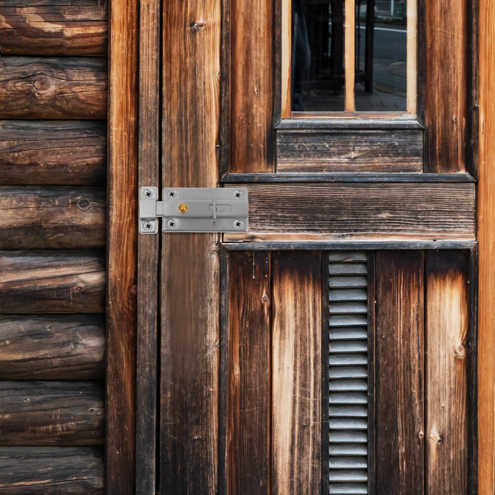 

Надежный накладной болтовой замок из нержавеющей стали для раздвижных дверей, простая установка, для дома, отеля, спальни, ванной комнаты