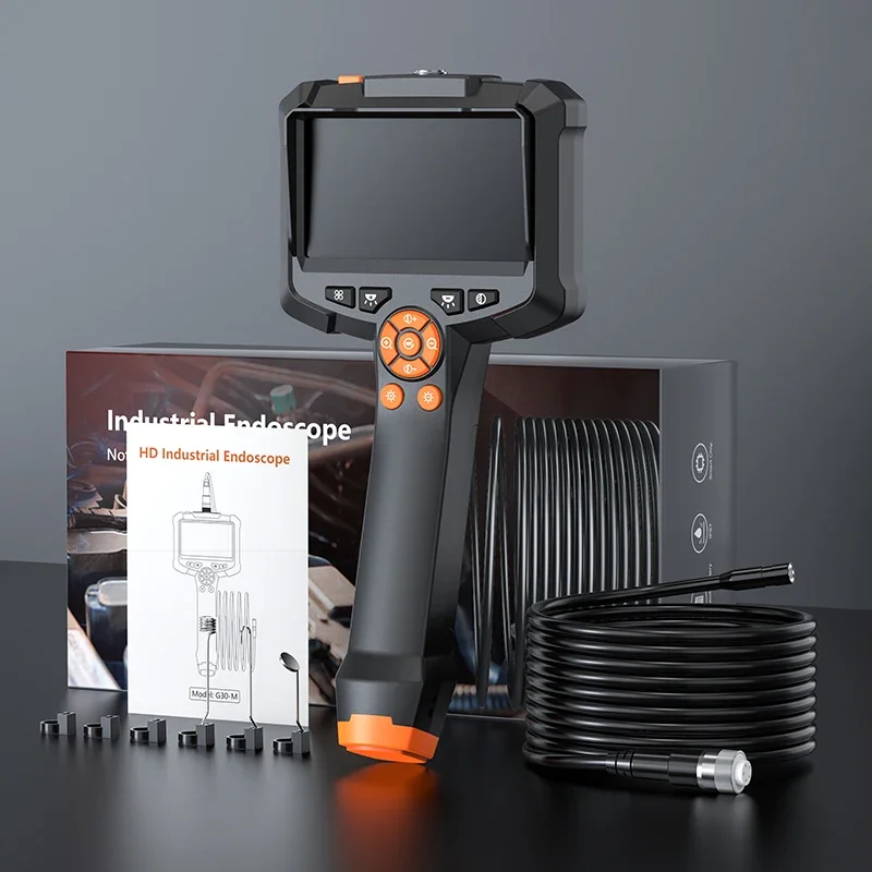 Industrial Endoscope Camera 43inch IPS Screen IP67 Waterproof HD1080P 8mm Lens Pipe Sewer Inspection Camera Borescope Car