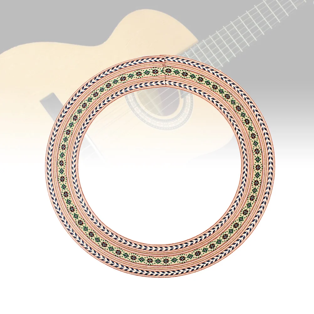 

Wooden Guitar Rosette Curved Strips Sound Hole Inlay 92.5mm Easy Apply Guitar Decals Electric Bass Sound Hole Decal