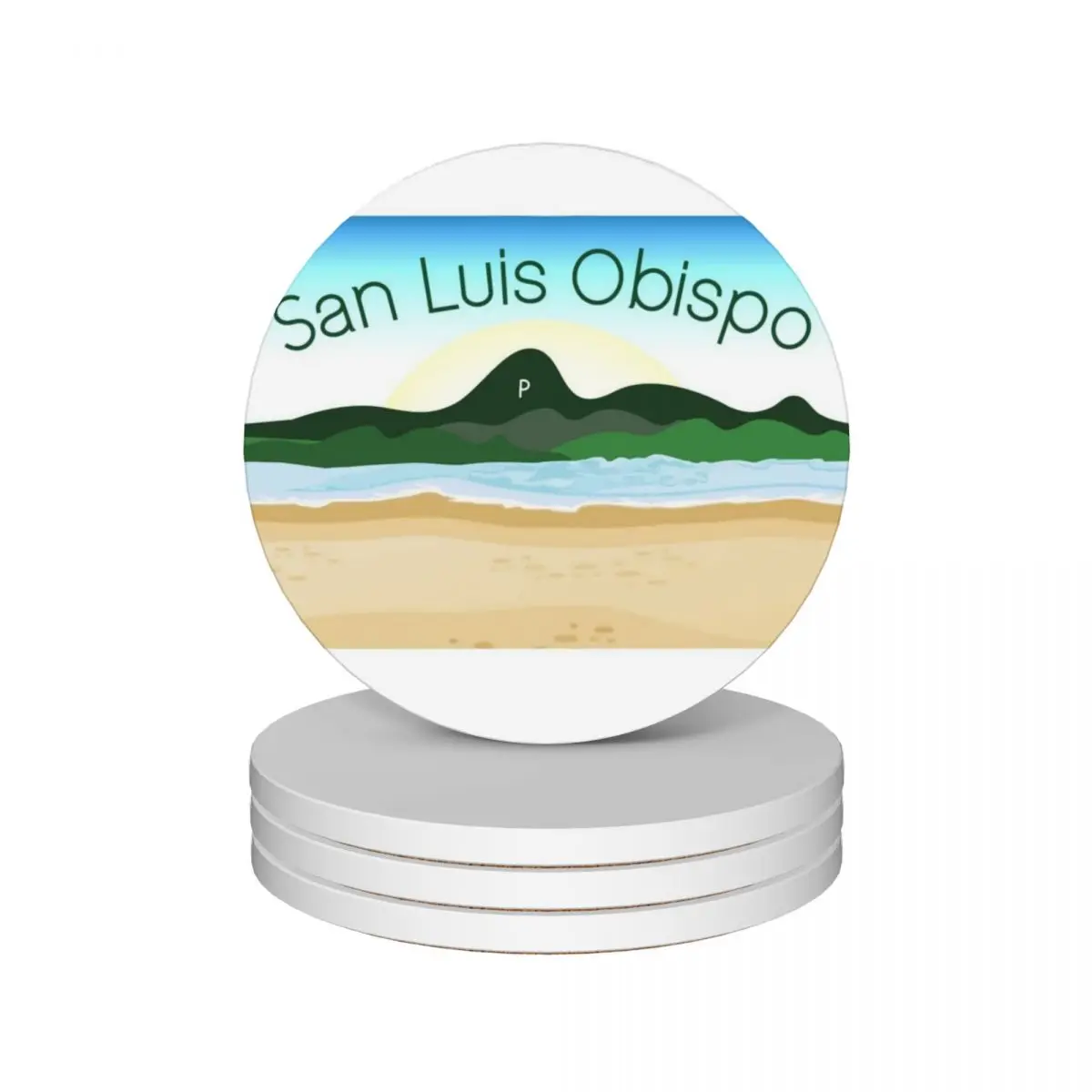 

San Luis Obispo, Cal Poly Ceramic Coasters (Set of 4) customized cute kitchen custom Cup mat Coasters