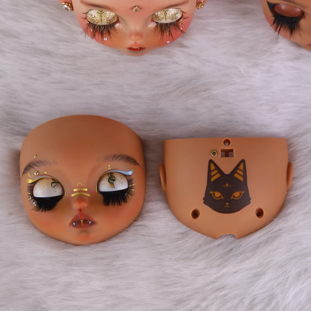 Fortune Days 1/6 blyth Doll Hand Makeup Skin Matte Panel, Second Generation Face Shell Skin Tone, etc., with cute makeup look