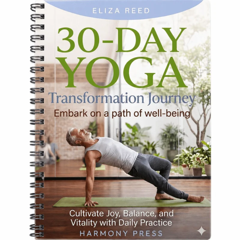 

30-Day for Yoga Transformation Journey Spiral Notebook, Wellbeing And Vitality Design, for Yoga Lovers And Seniors, Journaling And Practice Tracking, Calming Wellness Stationery