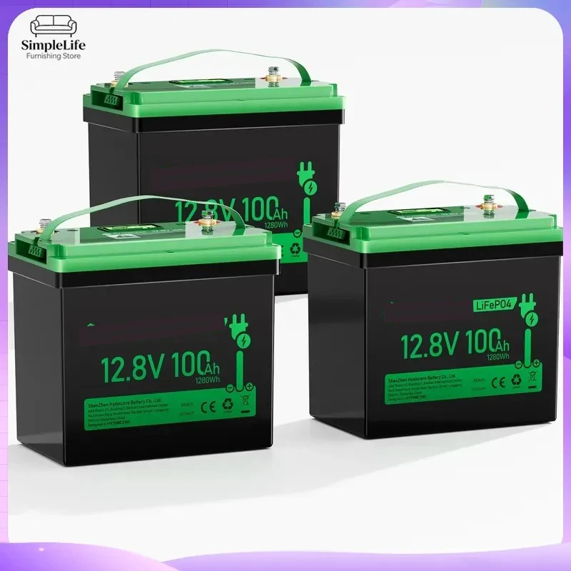 12.8V 25.6V LiFePO4 Battery 50Ah 100Ah 200Ah Lithium Iron Phosphate Solar Energy Storage System Deep Cycle Rechargeable Power