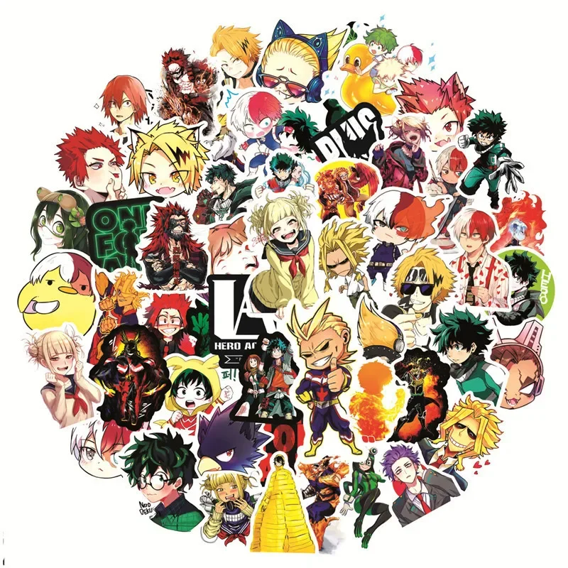 100pcs Varied Anime Stickers One Piece Demon Slayer Dragon Ball Haikyuu Cute Sticker Pack Laptop Skin Waterproof Phone Case