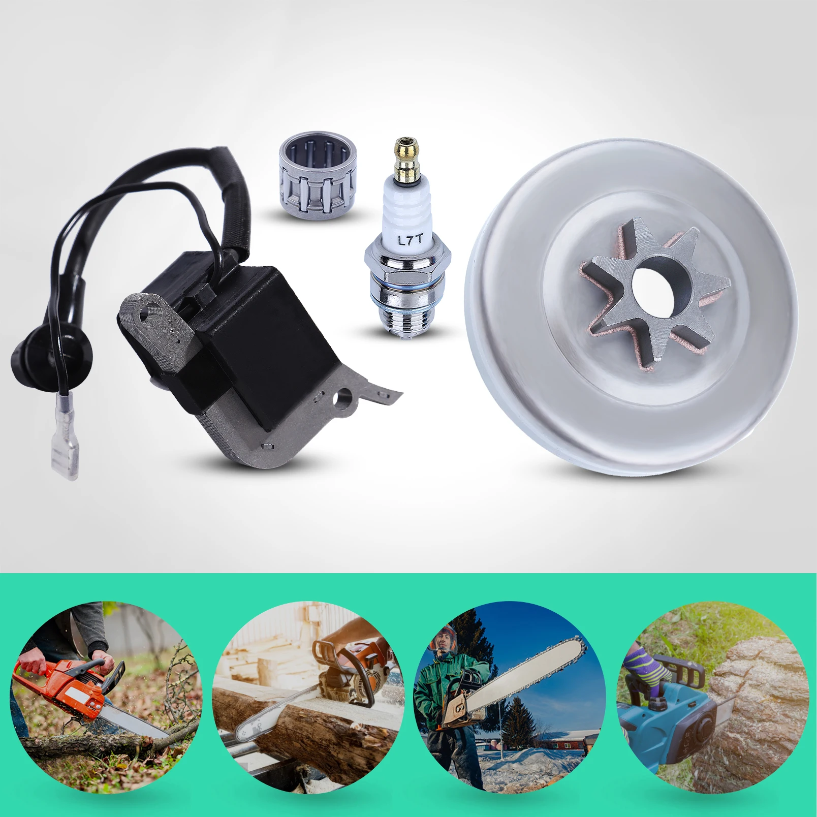 Clutch Drum Ignition Coil Kit for Echo CS3700 CS4200 Chainsaw Replace Part Needle Bearing 15662660630