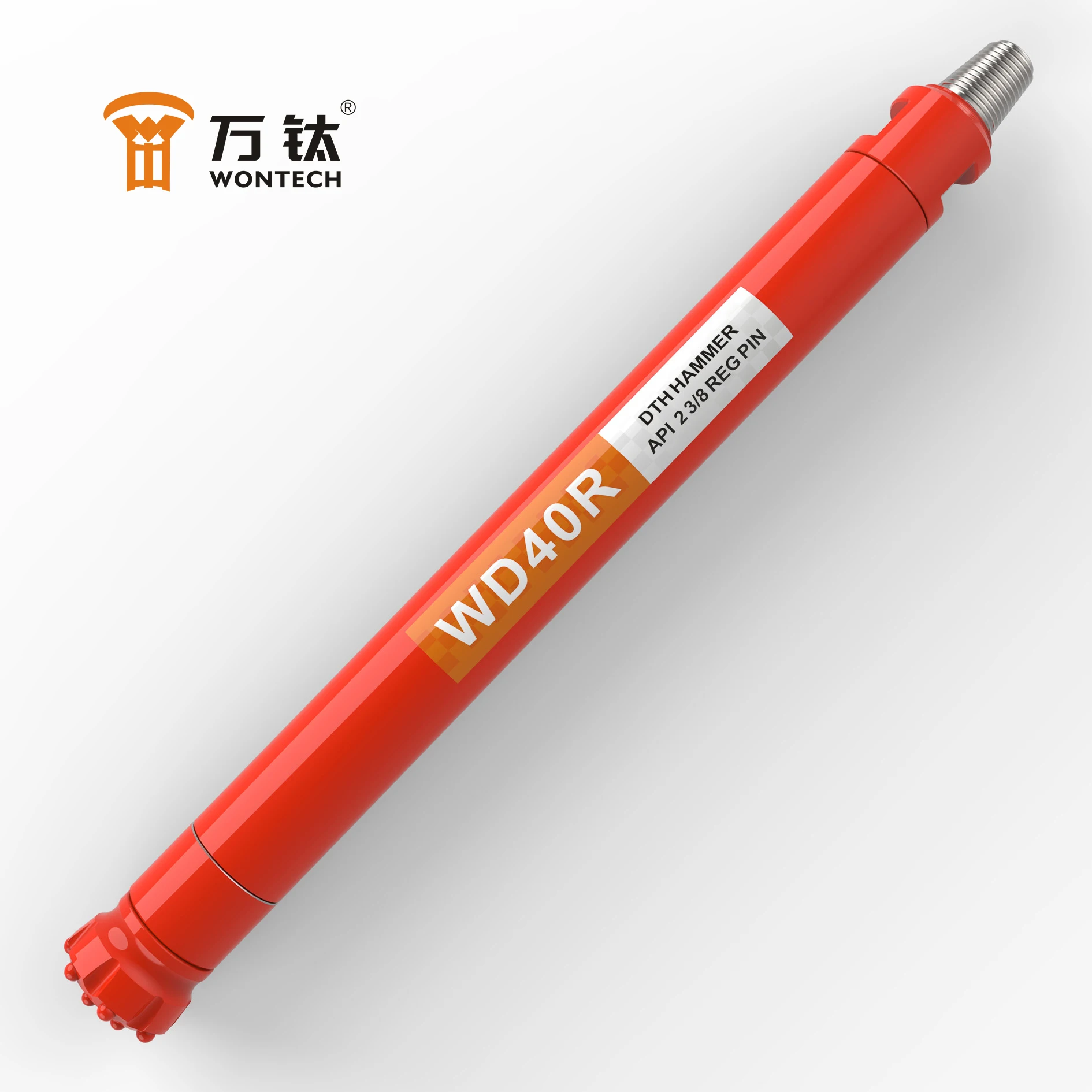 Wontech 4" Zoll DHD340 M40 COP44 Gewinde 2 3/8" API REG Down the Hole Hammer DTH Hammer für Bergbau