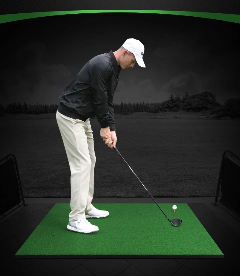 

Golf Practice Grass Mat With Tee 1.5*1.5cm thickness 1cm and 2cm Outdoor Indoor Training Hitting Pad Backyard DJD002