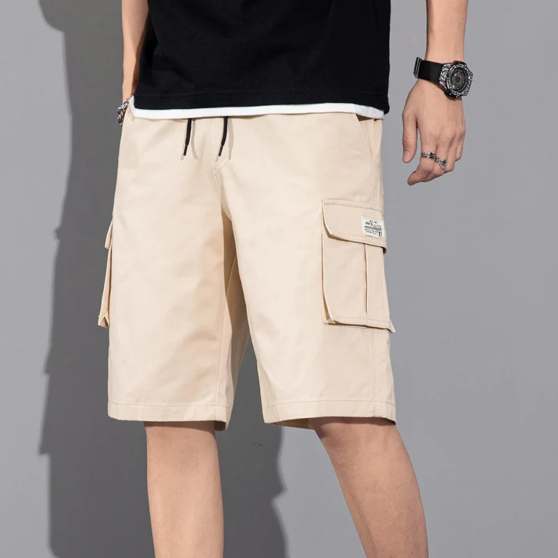 Plus Size Shorts Casual Summer Elastic Waist Cargo Short Men Streetwear Y2k Camouflage Fashion Bermuda Male Side Pocket Breeches