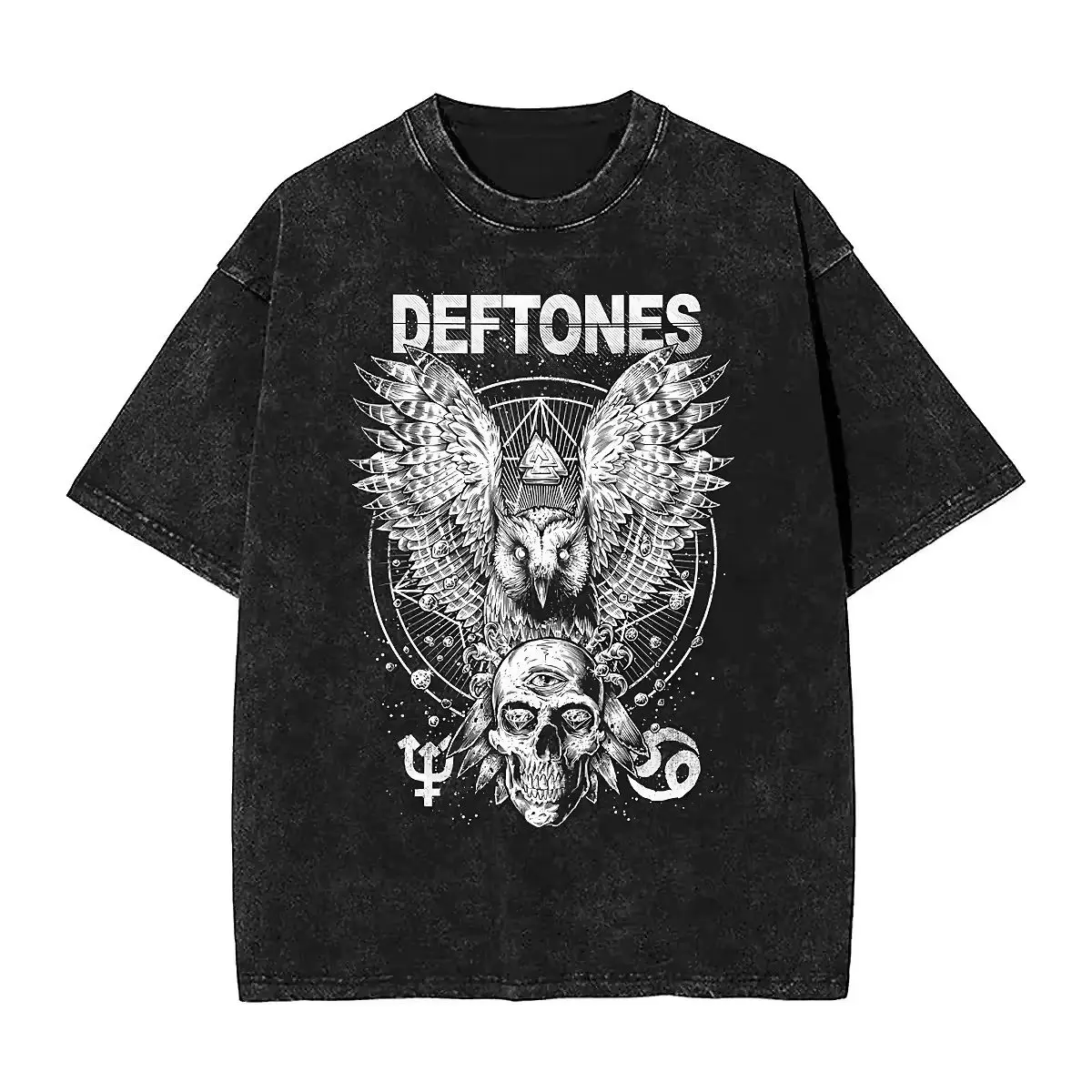 เสื้อยืดฮิปฮอปสไตล์ Deftones แขนสั้น คอกลม ลุค Y2K สำหรับผู้ชาย เสื้อผ้าใหม่ เสื้อยืดผู้ชาย รุ่น 61356