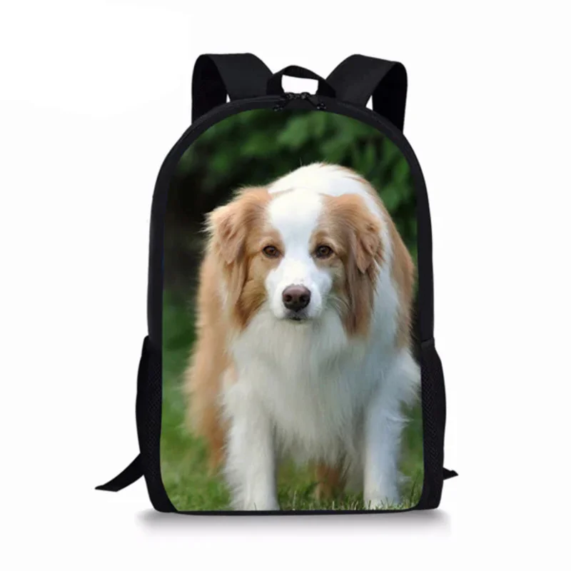 Border collie cão padrão mochila estudantes meninas meninos saco de escola das mulheres dos homens mochilas de armazenamento casual adolescente mochila diária