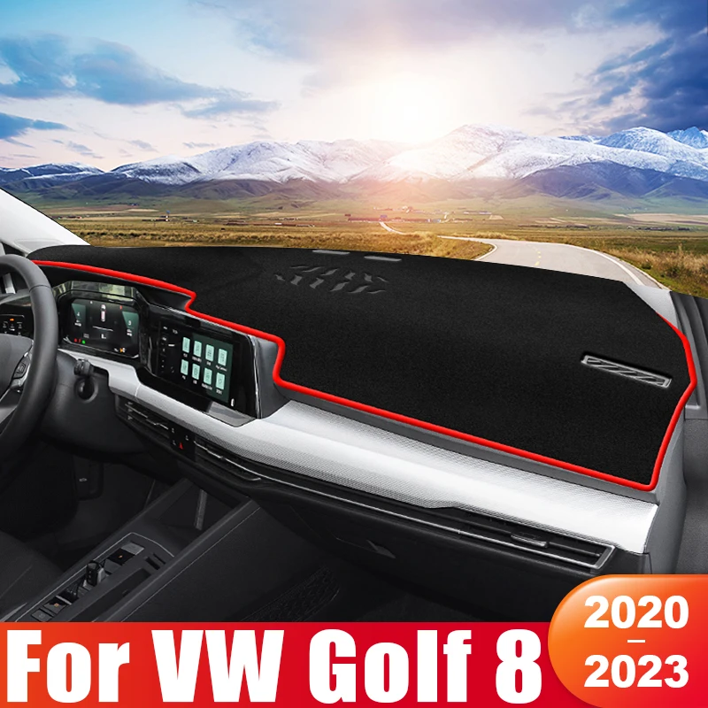 

For Volkswagen VW Golf 8 MK8 2020 2021 2022 2023 Car Dashboard Sun Shade Cover Instrument Panel Mat Non-slip Pad Accessories