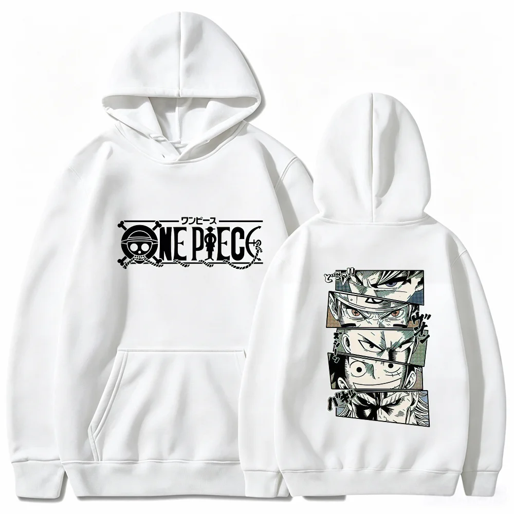 One Piece Anime Eyes Panel Print Hoodie Kids Unisex Boys Girls Pullover Hooded Sweatshirt Casual Children Streetwear Tops