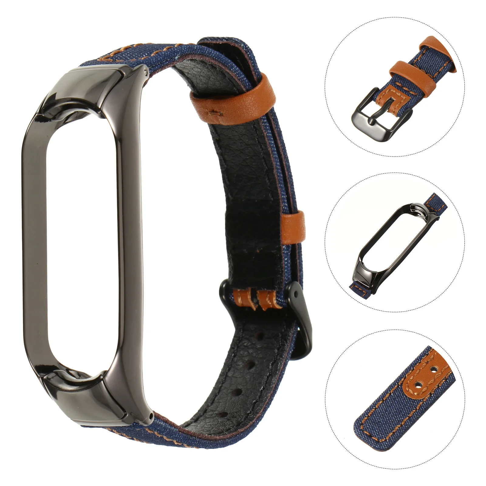 

Watch Strap Replacement Adjustable PU Band Simple Wristband for 5 Comfortable Breathable