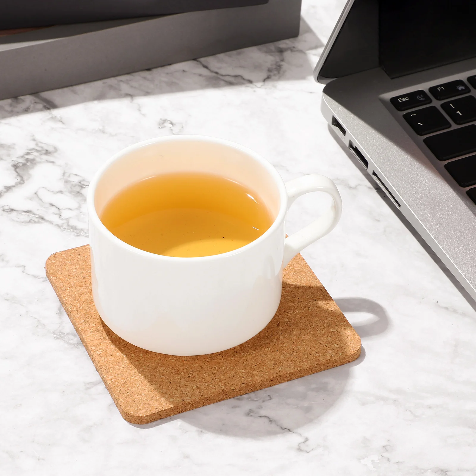 

3 pcs Soft Wood Coasters Square Reusable Absorbent Heat Resistant Drink Mats For Home Office Coffee Table Furniture Protection