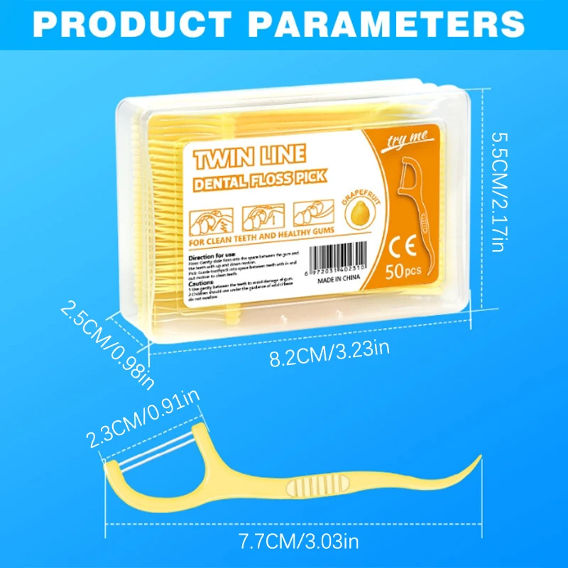 50 Stks/doos Kleurrijk Fruit Smaak Tandzijde Pick Tanden Reiniger Met Opbergdoos Dubbele Lijn Hoge Trekkracht Tanden Stok