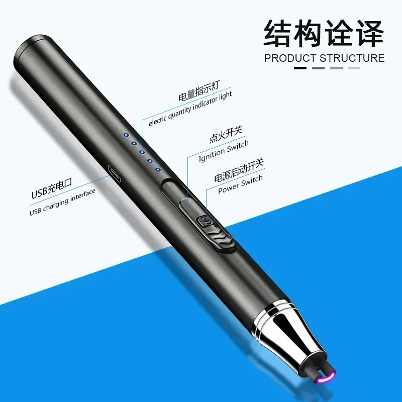 Electric Arc Lighters Metal Kitchen Lighter Gas Stove Windproof Igniter Candle Outdoor USB Rechargeable Plasma Electronic Gadget