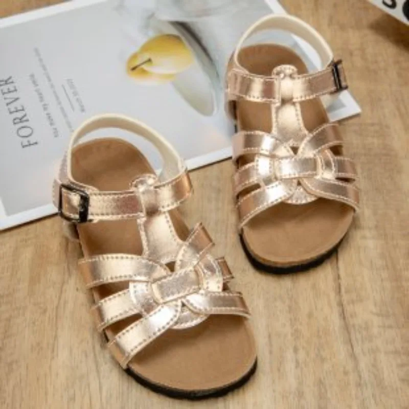 

Children's Sandals 2025 Summer Girls' Fashion Children's Hollow Beach Shoes Weaving Style Casual Flat Shoe Zapatos De Niña