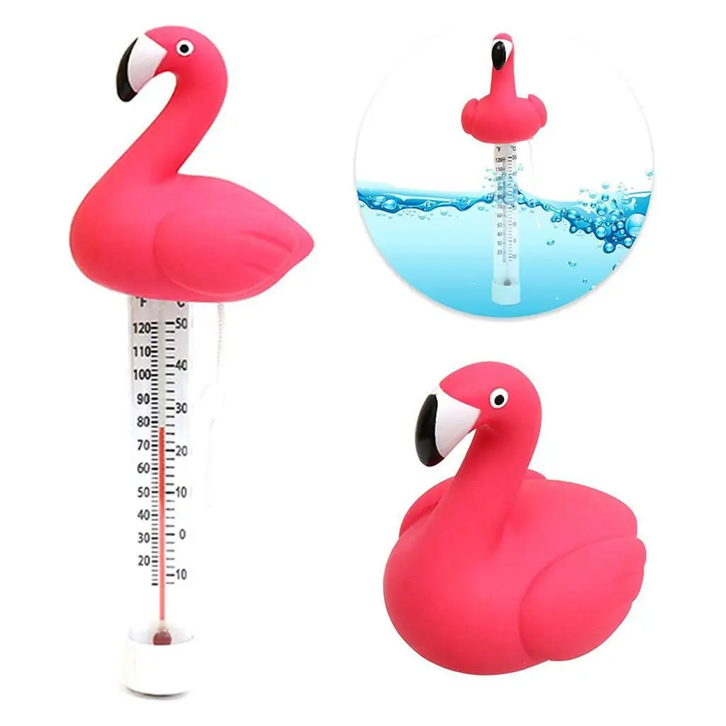 Cartoon Cute Floating Swimming Spa Pool Pond Thermometer flamingo