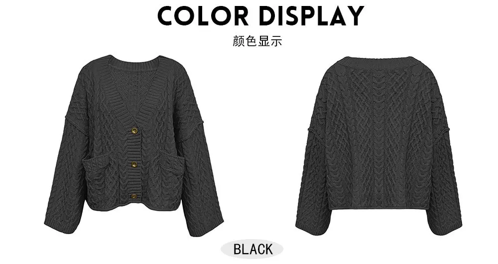 2025, lässiger und bequemer Damen-Pullovermantel für Herbst und Winter, modischer einfarbiger Strickjacken-Strickmantel mit Knöpfen