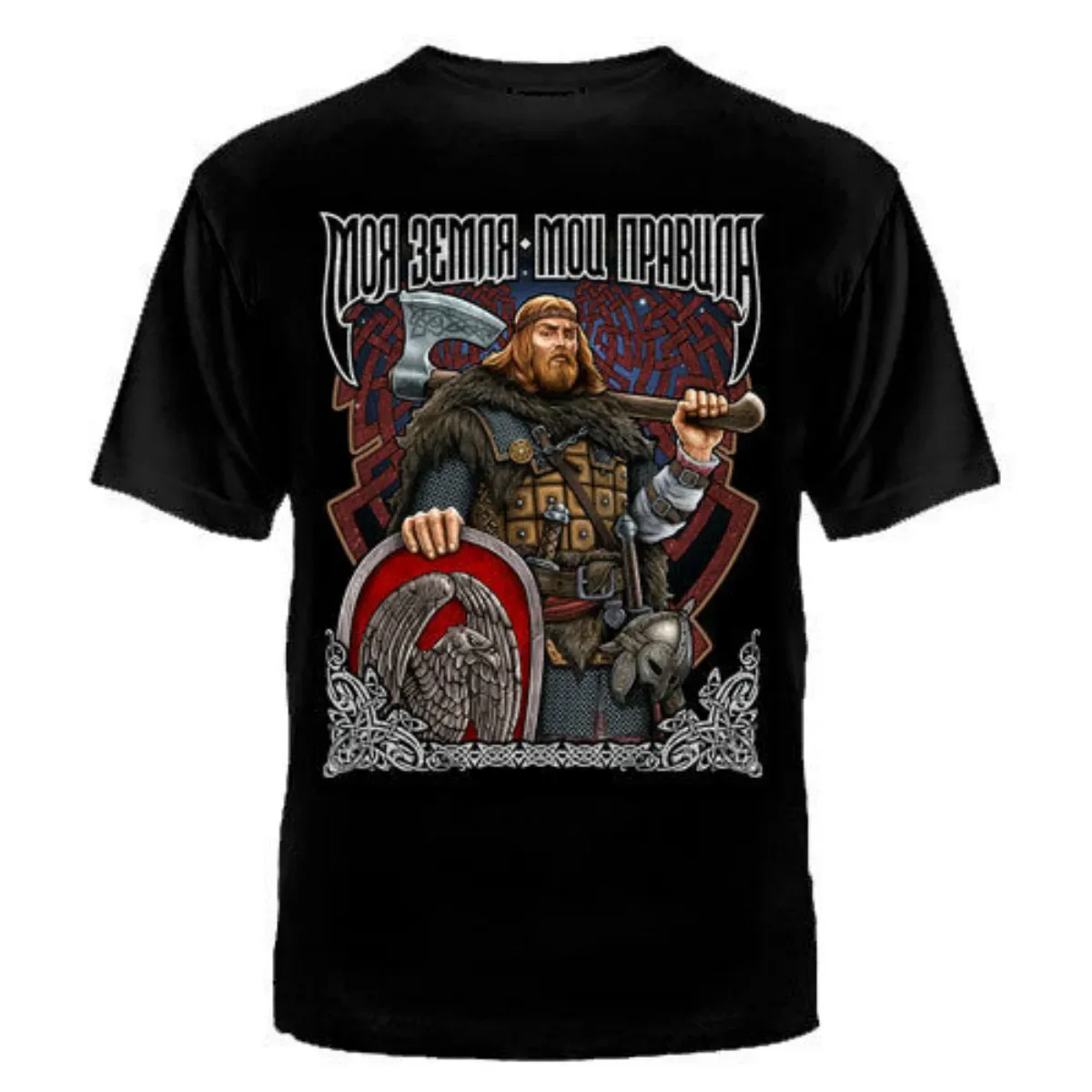 

My Land, My Rules! Russian Slavic Warrior T-Shirt 100% Cotton O-Neck Summer Short Sleeve Casual Mens T-shirt Size S-3XL