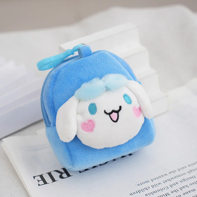 Sanrio Anime Kuromi Hello Kitty Earphone Bag Cute My Melody Cinnamoroll Children Plush Coin Purse Children Wallet Christmas Gift