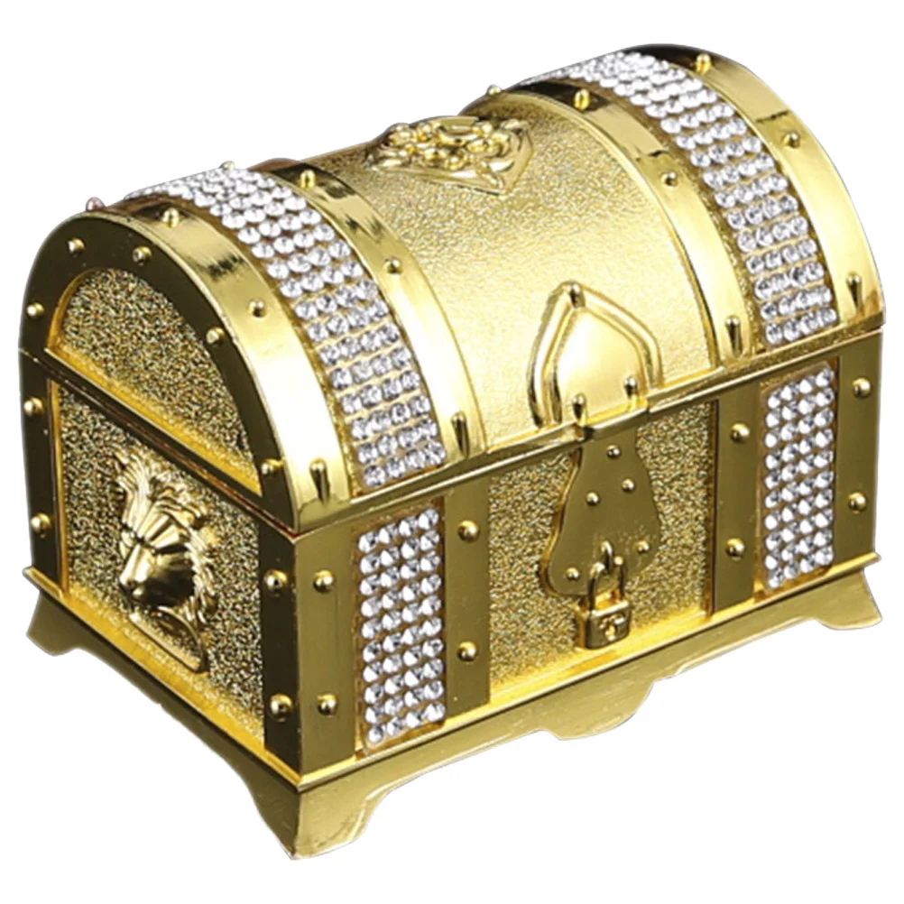 Delicate Metal Jewelry Storage Case Small Chest Box with Exquisite Details for Organizing Accessories and Home Decoration