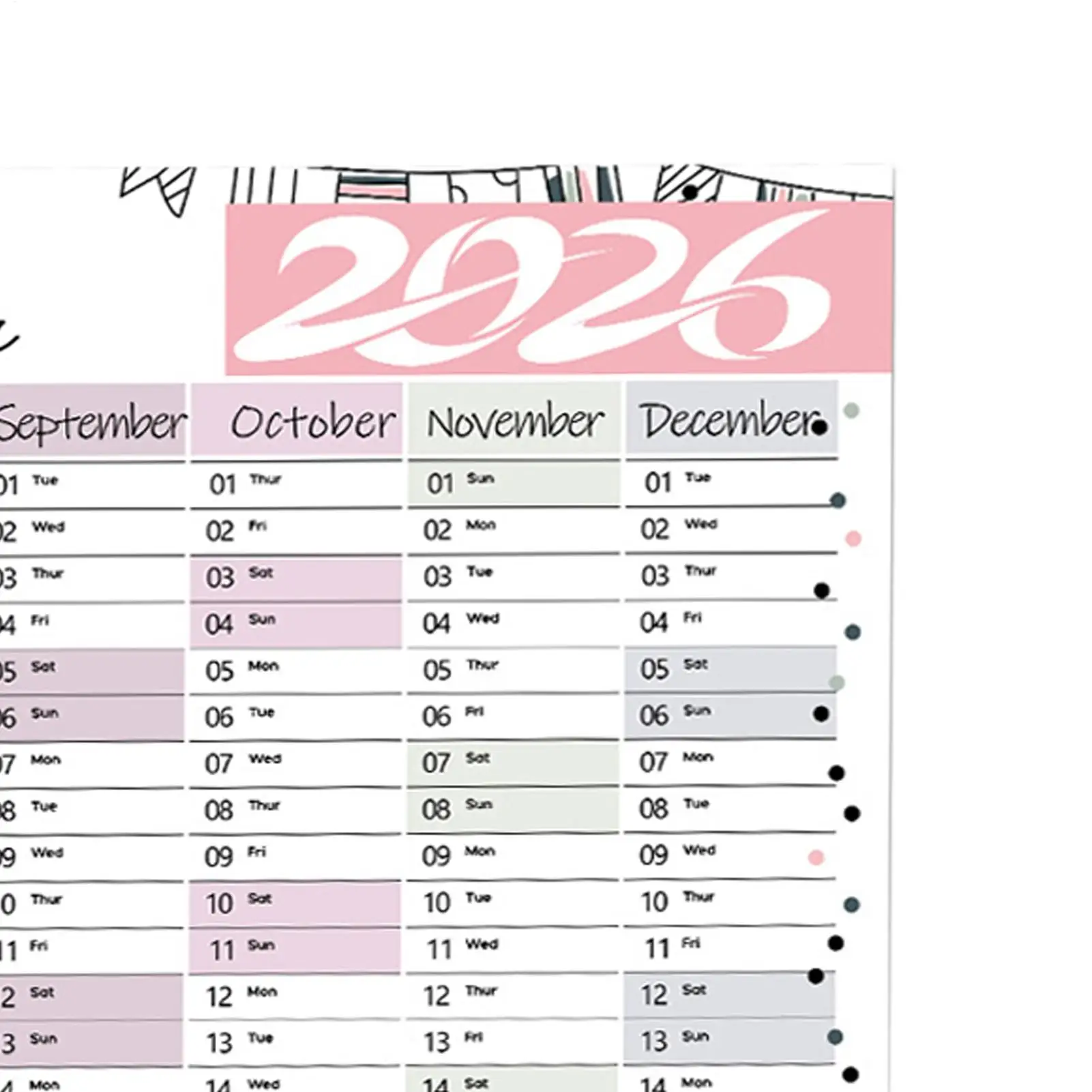 

Monthly Wall Calendar Monthly Planner Paper Home Decor Vertical January-December Wall Calendars For Office Living Room Classroom