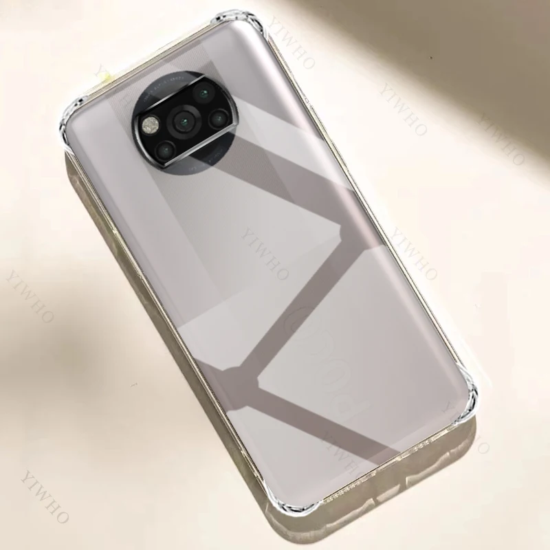 Clear Phone Case for Xiaomi Poco X3 Pro M2102J20SG TPU Thickened Transparent Case for Xiaomi X 3 Shockproof Anti-scratch Covers