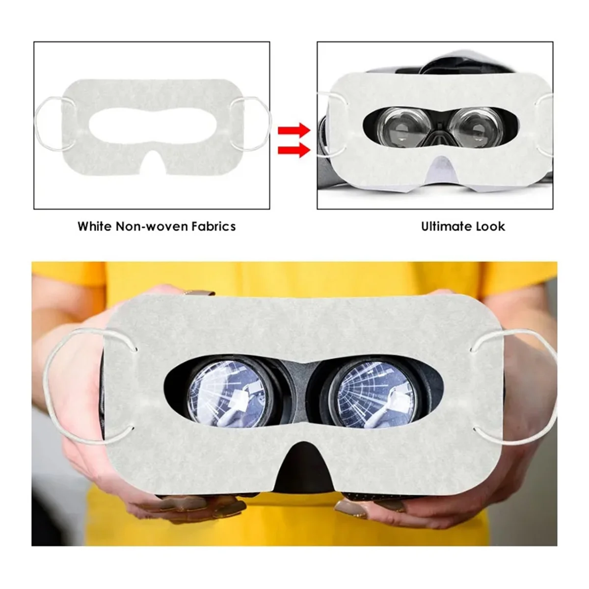 POP-l100 шт. универсальная одноразовая маска для глаз VR для Quest 3 аксессуары для гарнитуры VR пот дышащие глаза