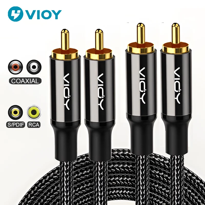 

RCA Cables S/PDIF 2RCA Male To Male Subwoofer Cable HiFi Digital Audio Coaxial Cable for Home Theater,Speaker,HDTV, HiFi Systems