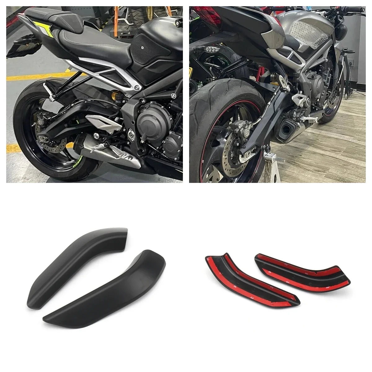 New Motorcycle Accessorie Side Rear Frame Pads Edge Scrape Strips Guard Sticker For STREET TRIPLE 765 RS For Street Triple 765RS