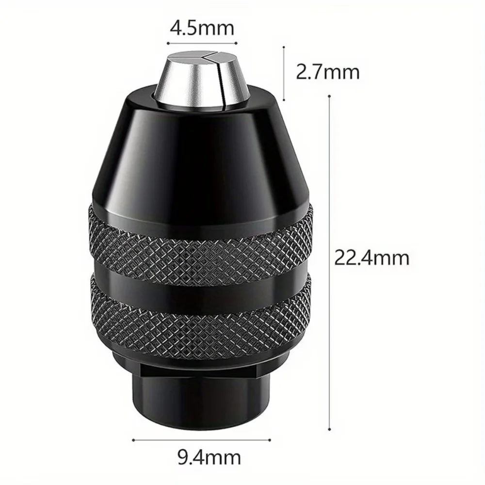 2-Piece Set of Three-Jaw Drill Chucks for Rotary Tools and Electric Grinders, Metal Construction Suitable for Multi-Purpose Tool Accessories for Wood, Metal, Plastic, and Composite Materials, Durable  image 4