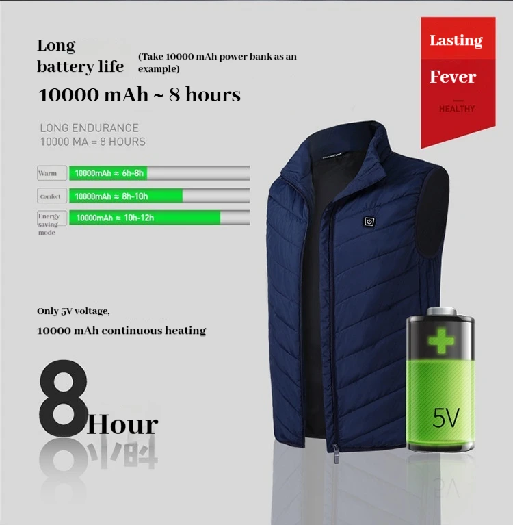 2024 Winter New Fashionable Intelligent Heating USB Cold Insulation Tank Top Men's Daily Leisure Outdoor Sports Jacket