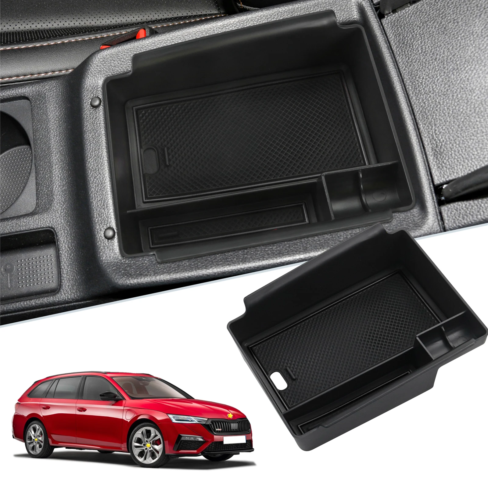 RUIYA für Skoda Octavia Mk4 2020-2026 Auto Armlehne Box Storage Central Control Container Auto Innenraum Octavia Mk4 Zubehör 2023 – Detail 8