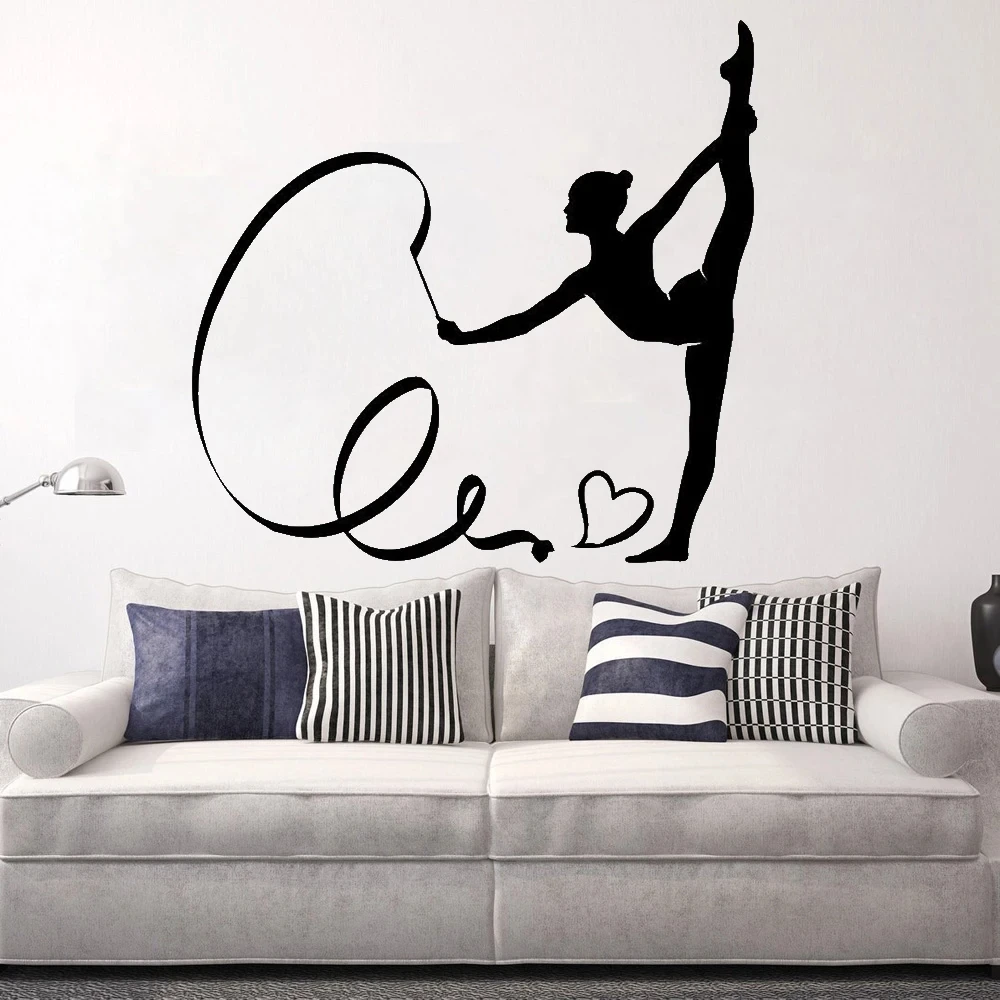 

1 pc nice Gymnast Silhouette for finness train Wall Sticker Removable Wall Stickers Diy Wallpaper gym Art MURAL Drop Shipping