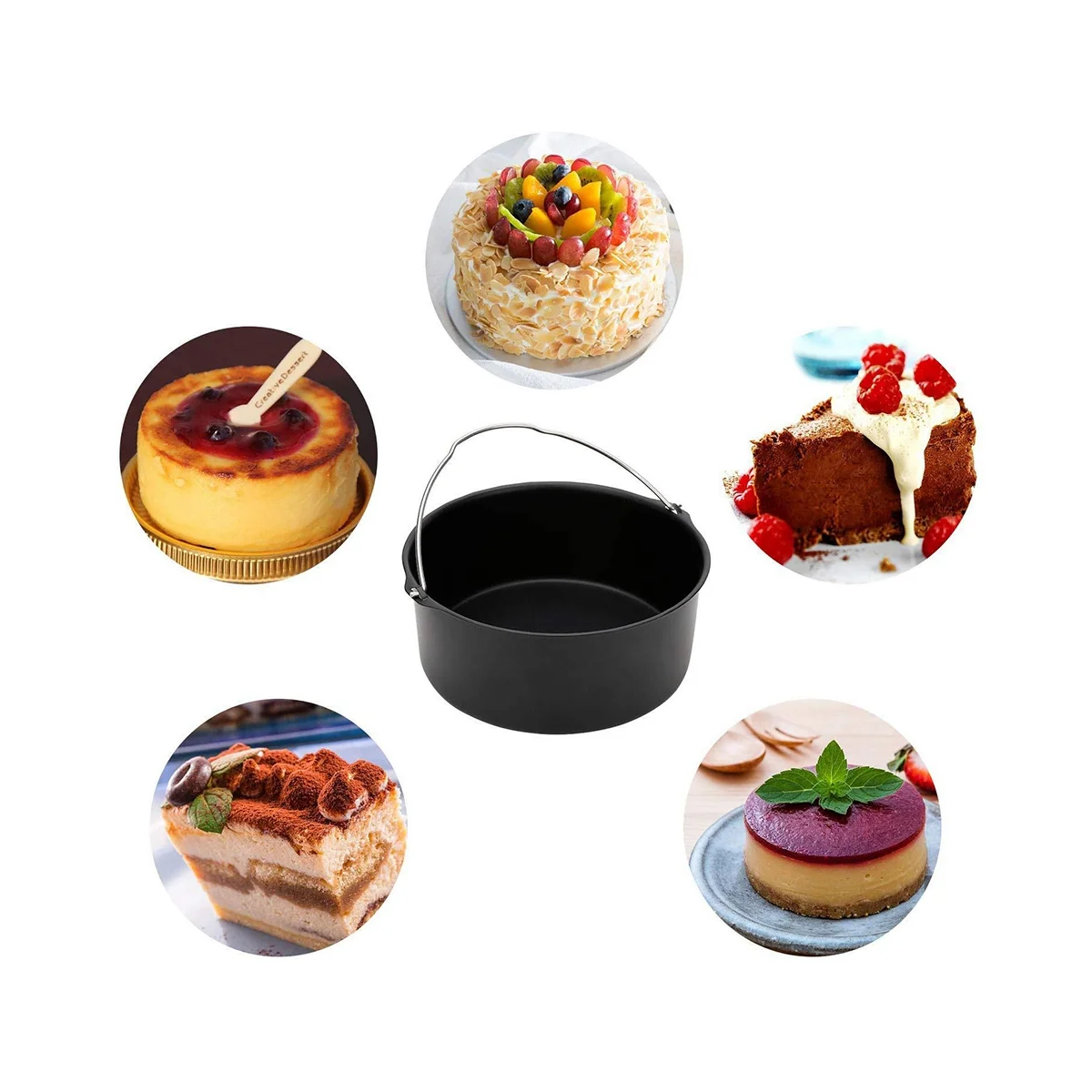 Acessórios Conjunto de cesta de cozimento de 8 polegadas é aplicável ao conjunto de 12 peças de 8 polegadas 4,8Qt-7,2Qt-Up Revestimento antiaderente