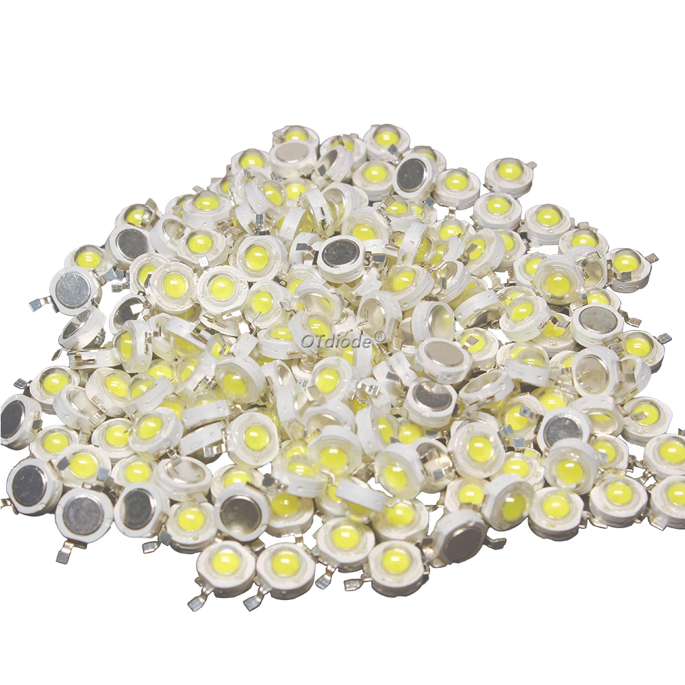 50pcs Real Full Watt 1W 3W 30/45mil 3V LED High Power Chip Beads Cold Warm White Red Blue Green Yellow For Blubs Grow DownLight