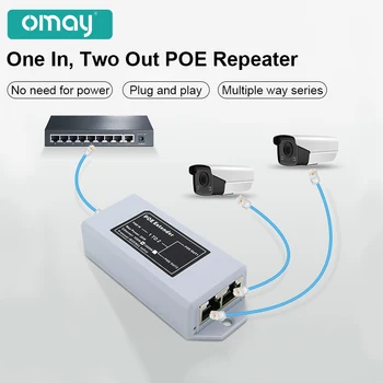 1 bis 2 Port POE Extender 100 Mbit/s IEEE 802.3af/at Standard 48 V für NVR IP Kamera POE Erweitern Sie 100 Meter für POE-Reichweite