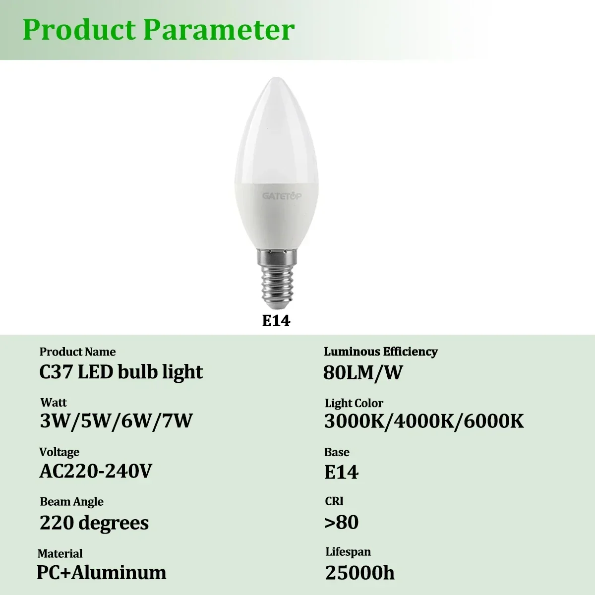 4/6/8/10/20 قطعة E14 Led شمعة لمبة مصباح التيار المتناوب 220 فولت C37 3 واط 5 واط 6 واط 7 واط الدافئة الأبيض الباردة الأبيض ضوء النهار لمبات الديكور المنزل
