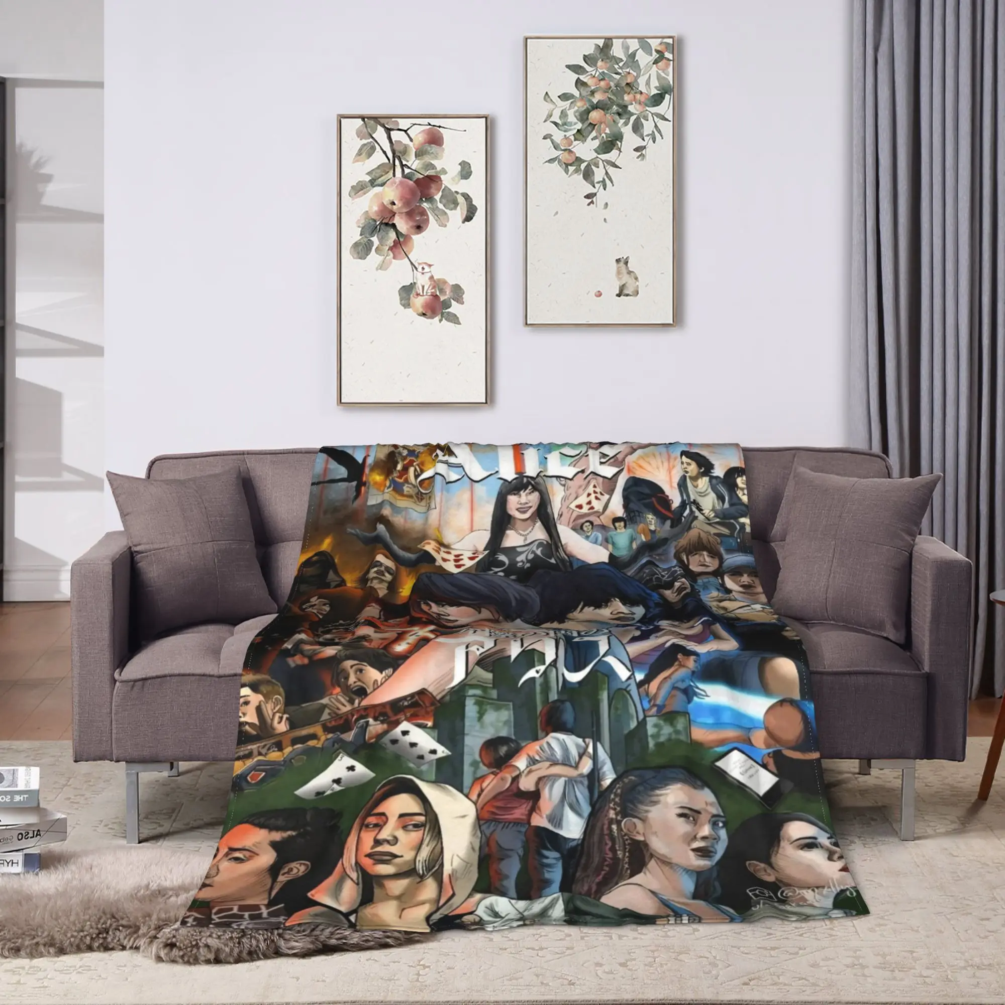 Alice In Borderland Blanket  Super Warm Funny Plush Throw Blanket For Couch Bed Picnic Flannel Bedspread Bed Cover