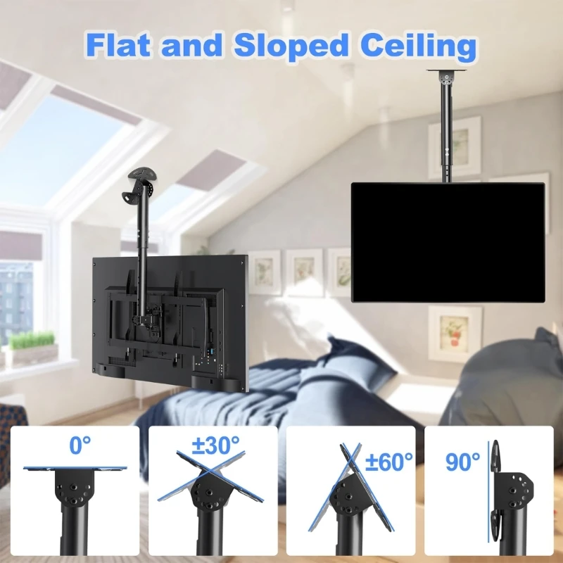 Soporte TV de pared universal de metal resistente con rotación - imagen 5