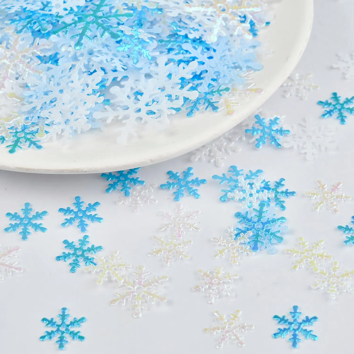 Christmas Decoration Non-woven Fabric Snowflake Blue and White Multi-size Mixed 500pcs