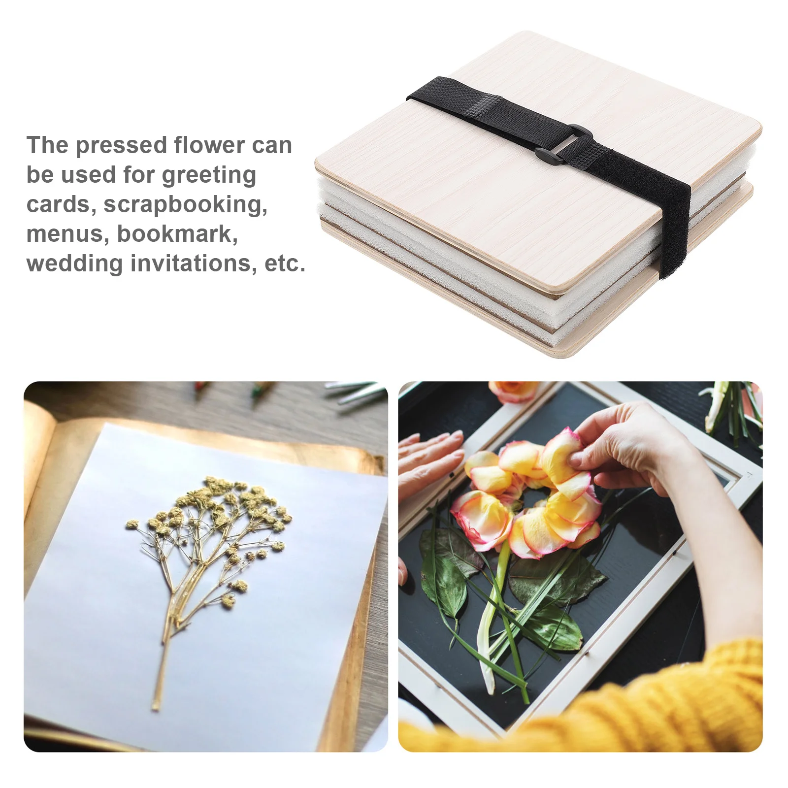 

1Set Wooden Plant Press Tool Kit DIY Press for Scrapbooking Greeting Cards Wedding Invitations Flower Pressing Kit