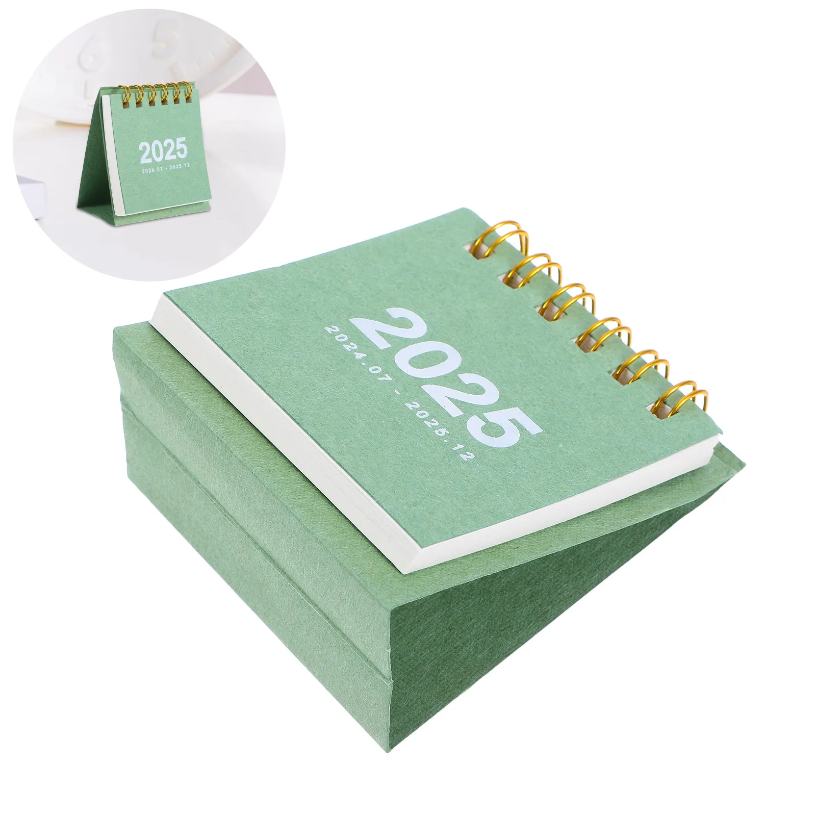 Mini 2025 Desk Calendar Small Size Spiral Binding Desktop Daily Use Office Home Decoration 2025 Small Calendar