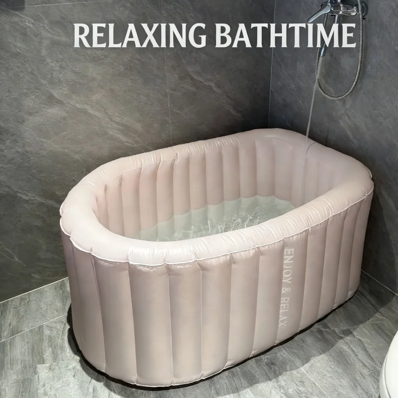 

Folding Inflatable Bathtub for Adults - Portable Full Body Soaking Tub for Home Spa and Relaxation