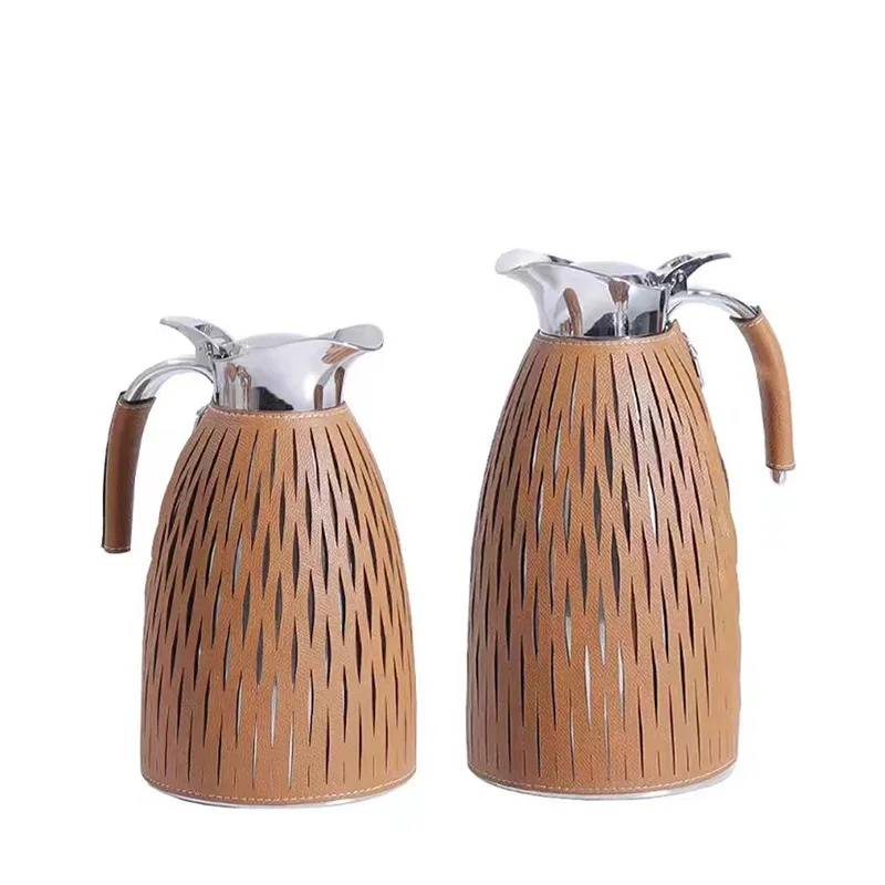 Mid-Century Modern Minimalist Creative Glass Leather Cold Water Pitcher Ornament for Dining Room Kitchen Decor Home Art Craft