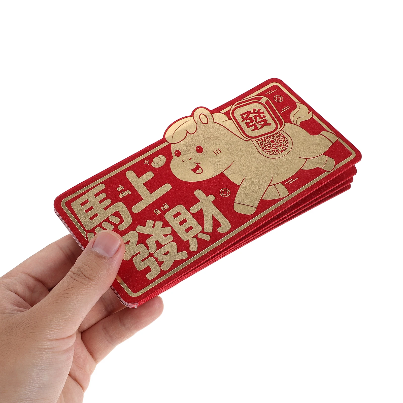 Sobres rojos chinos de 6 uds., paquetes de dinero de la suerte expandibles con 6 ranuras, año del caballo 2026 Lai See, regalos de Año Nuevo Lunar