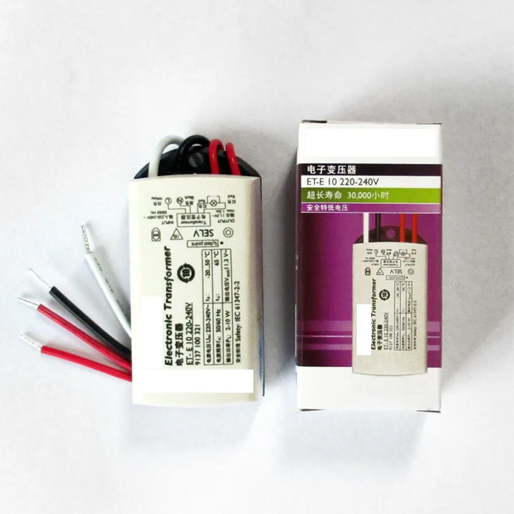 ET-E10 ET-E60 220-240V para Philips LED Spotlight Cup 12V Transformador eletrônico 10W MR11 MR16 Driver de lastro ET-E 10 60 H10-H60